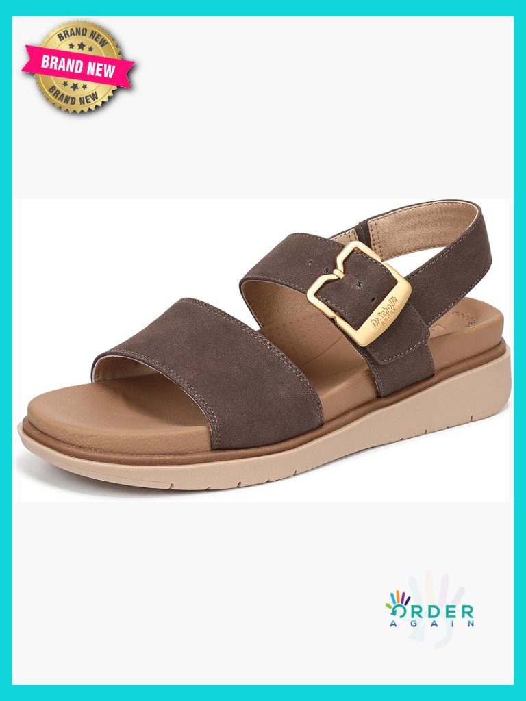 Flat Sandals With Adjustable Slingback Strap Cushioned Insole Comfort Platform
